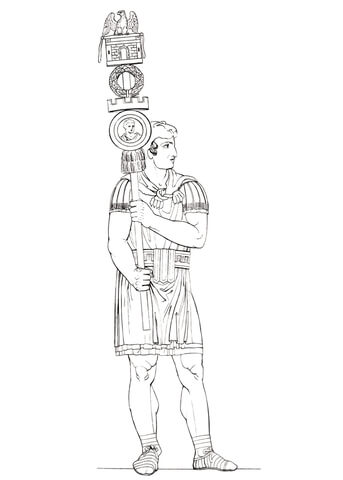 Roman Standard Bearer Coloring Page